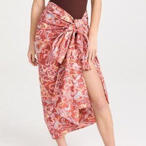 A.L.C. Serra Printed Cotton Sarong – Baked Clay – One Size – NWT